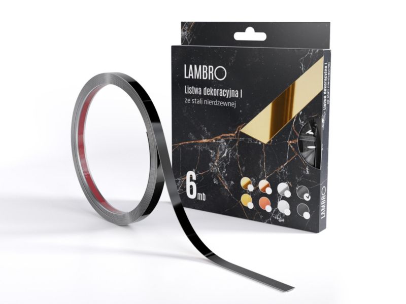 Listwa dekoracyjna samoprzylepna Lambro czarny połsk 1 x 600 cm 1 szt.