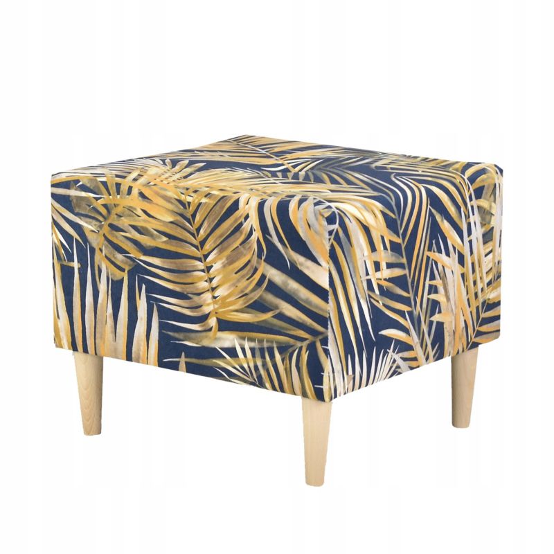 Pufa do salonu podnóżek Family Meble Ari Print liście 1szt