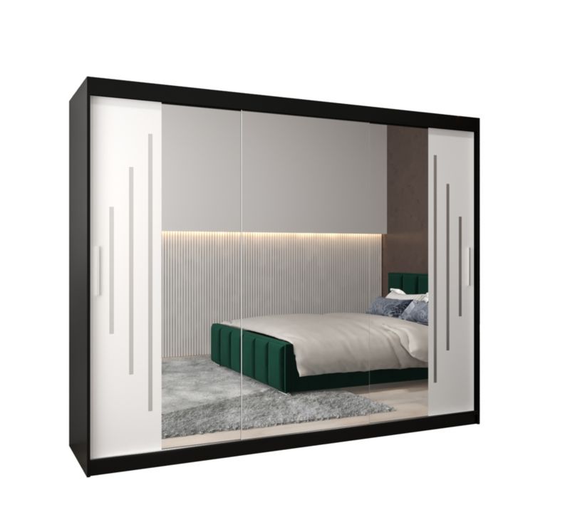 Szafa przesuwna Garderoba Abiks YORK 2 250 czarny/biały 1 szt.