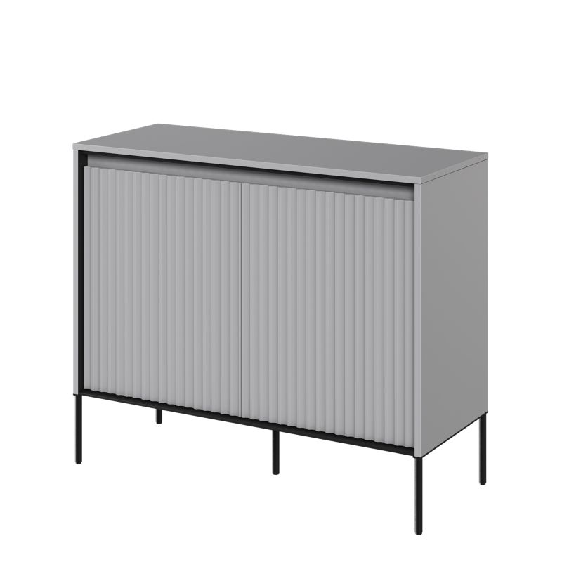 Komoda dwudrzwiowa Bettso Trend z oświetleniem LED i frezowanym frontem szary 1szt.