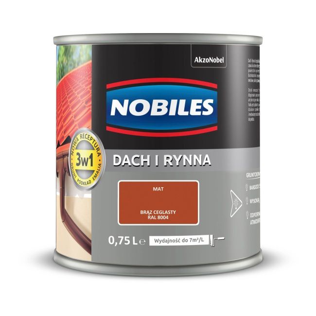 Emalia Nobiles Dach i Rynna brąz ceglasty 0,75 l