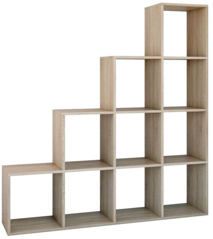 Regał Komorowy Topeshop Schodkowy Poziomowy Step RS-40 Dąb Sonoma 30x153x153 cm 1 szt.