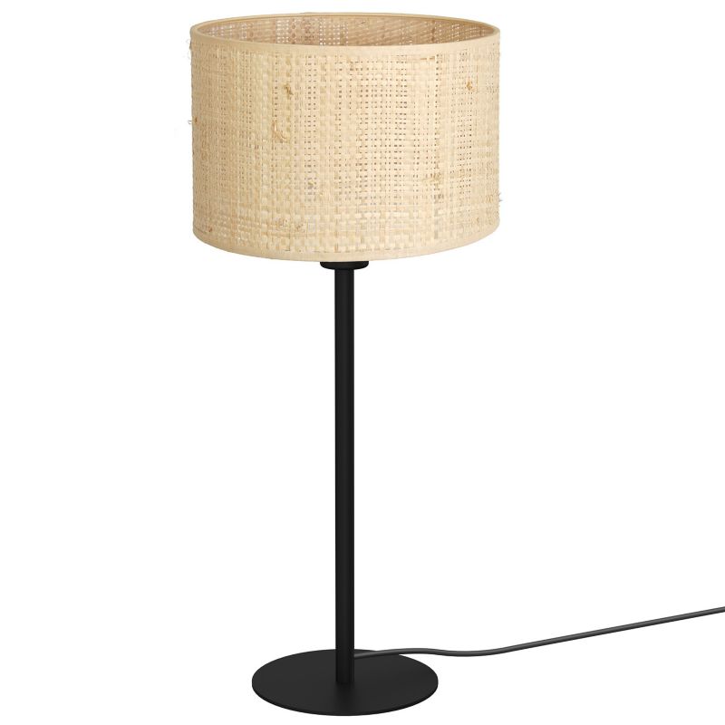 Lampka stołowa Luminex Rattan czarny mat-kremowa 1 x E27 x 15W IP20 wym: 56 x 25 x 25 cm wiklina / rattan / słoma - 1 szt.