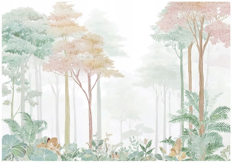 Fototapeta WALLARENA Do Sypialni Salonu Na Flizelinie Las Drzewa Dżungla 400x280 cm 1 szt.