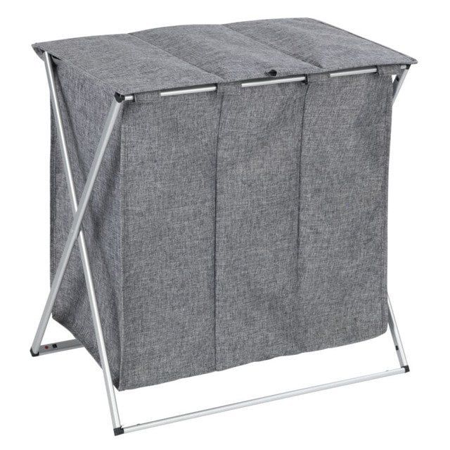 Kosz na Pranie Wenko Trio 118l 3 komory szary składany 1 szt.