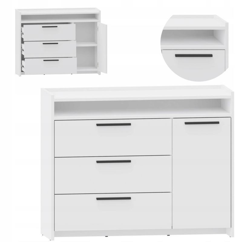 Komoda Matkam ALTIVO COM 100 1D3SWO biały 1 szt.