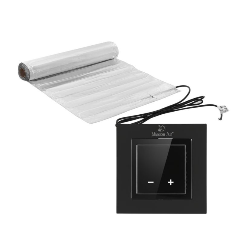 Zestaw mat grzewczych pod panele Mission Air MAL-160 2,5m² + Aries LCD Czarny 1szt