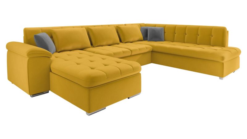 Narożnik z funkcją spania MIRJAN 24 Niko Bis Premium lewy żółty/żółty/szary 1 szt.