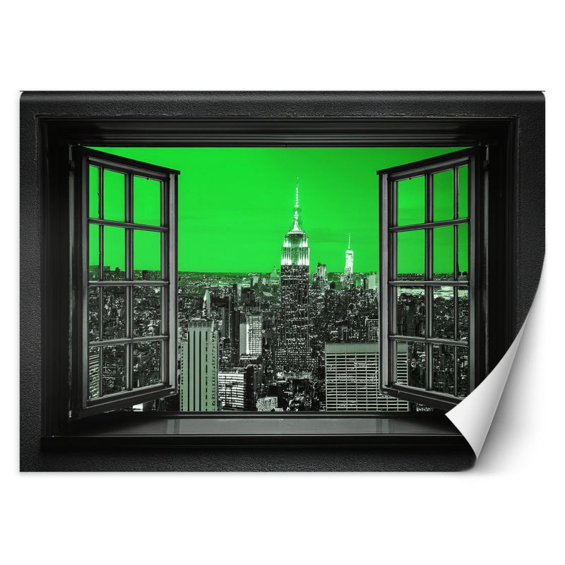 Fototapeta Feeby Widok z okna Miasto Niebo Zielony 200x140 1 szt