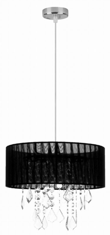 Lampa sufitowa wisząca Candellux Leda 4316 chromowana-czarna kryształowa 1xE27 x 60W 1 szt.