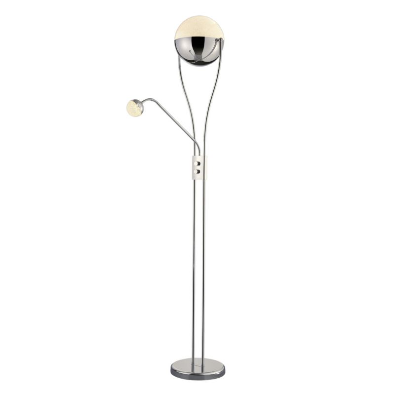 Lampa podłogowa stojąca Trio Chris srebrno-biała LED 25.8W 3000K 2350lm wym: 180 x 30 x 30 cm - 1 szt.