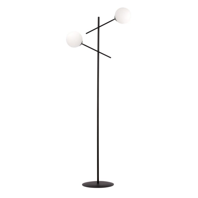 Lampa podłogowa stojąca Emibig Linear czarno-biała 2 x E14 x 10W wym: 150 x 59 x 59 cm - 1 szt.