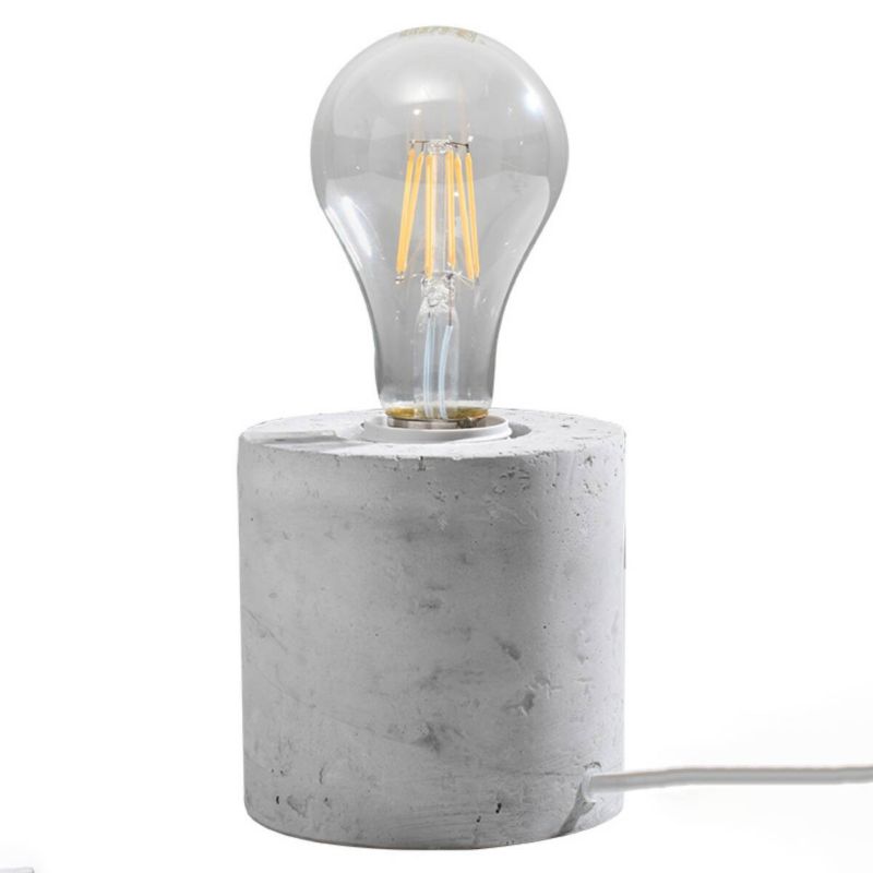 Lampa stołowa Sollux Lighting Salgado szara 1 x E27 x 15W IP20 wym: 10 x 10 x 10 cm beton architektoniczny - 1 szt.