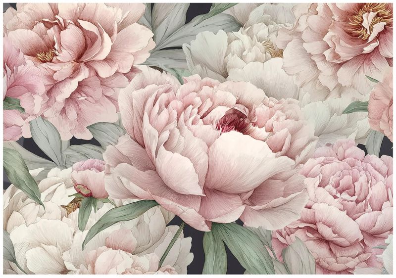 Fototapeta WALLARENA Do Sypialni Salonu Na Flizelinie Kwiaty Natura Piwonie Różowy 300x210 cm 16079VX6 1 szt.