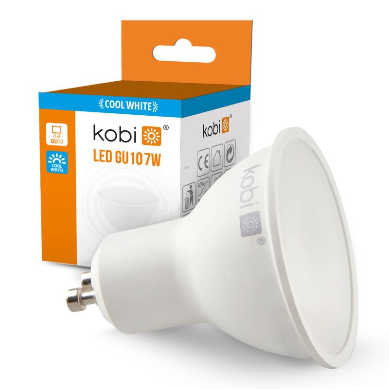 Żarówka LED GU10 7W Kobi barwa zimna 6000K 10szt.