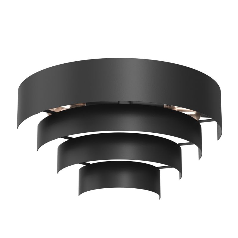 Kinkiet ścienny Luminex Rings czarny mat 2 x E27 x 15W IP20 wym: 20 x 40 x 19,5 cm - 1 szt.