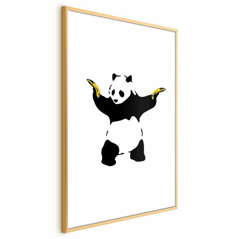 Plakat Artgeist Panda with Guns 40x60 cm z ramą złotą 1 szt
