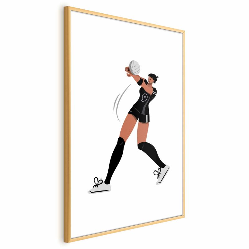 Plakat Artgeist Siatkarka 60x90 cm z ramą złotą 1 szt