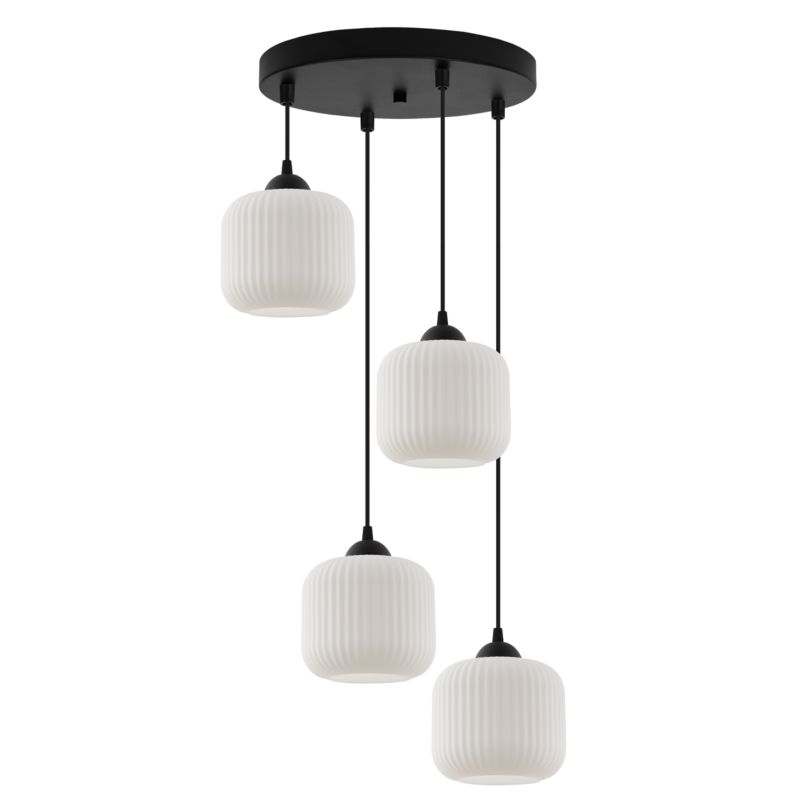 Lampa sufitowa wisząca Light Home LH Riffle Walec 4x E27 60W okrągła czarny 1szt.