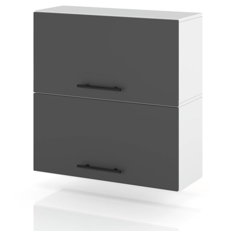 Szafka Kuchenna Hurtownia-Mebli Wisząca Klapowa W60K sPremium 60cm Biały Mat Szary Mat 60x32x72 cm 1szt.