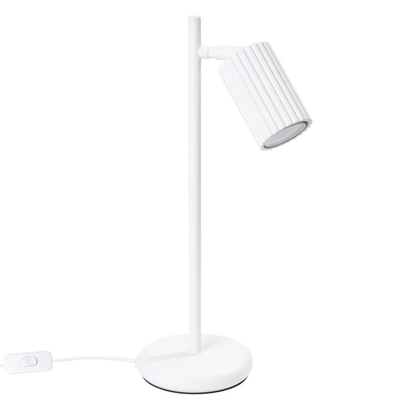 Lampa biurkowa Sollux Lighting Karbon biała 1 x GU10 x 10W IP20 wym: 43 x 14.5 x 19.5 cm aluminium - 1 szt.