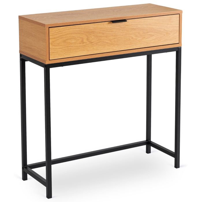 Konsolka Mebel Elite PETRA Do Przedpokoju z Szufladą Industrialna Dąb 1 szt