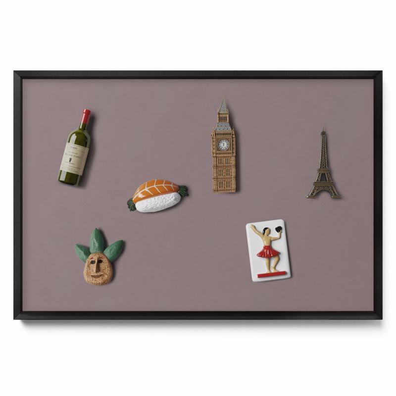 Tablica na magnesy Tulup 60x40 cm Kolor jasny brązowy w czarnej ramie 1 szt.