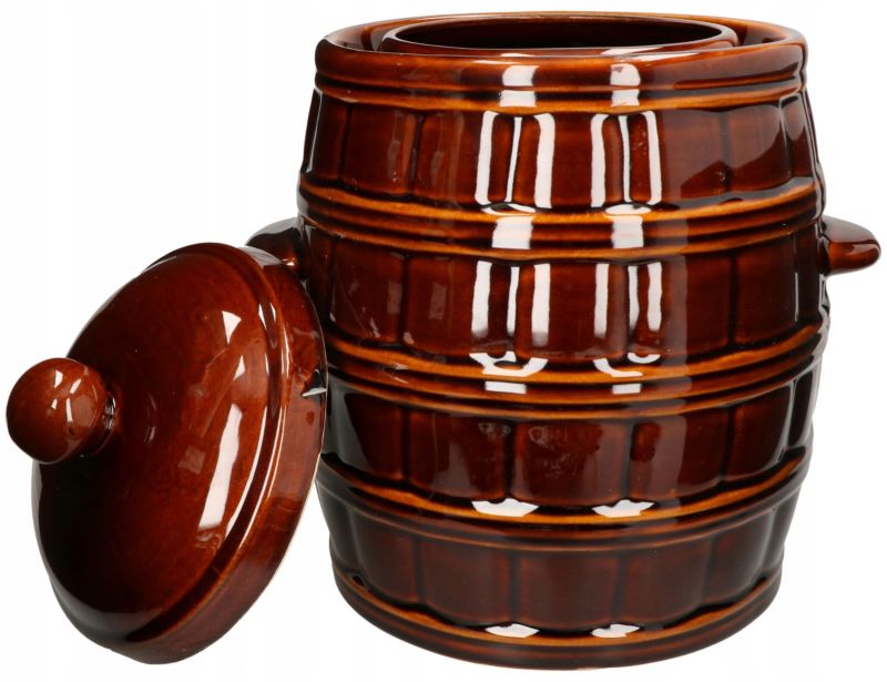 Beczka kamionkowa KOTARBAU z pokrywką brązowa 25 l 1 szt.