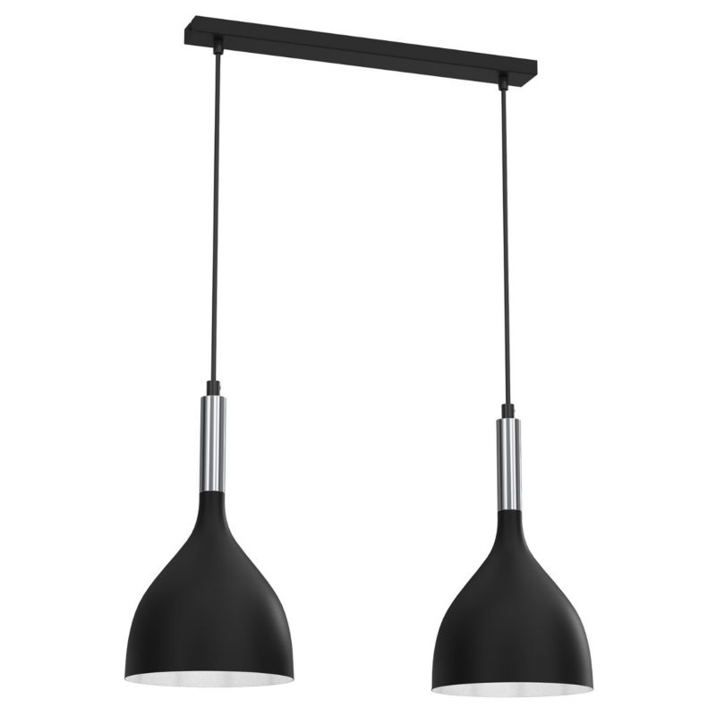 Lampa wisząca Luminex Noak czarny matowa-chromowana wym: 110 x 52 x 17 cm 2xE27 x 15W 1 szt.