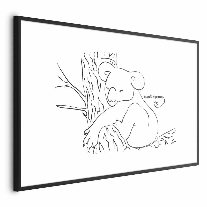 Plakat Artgeist Śpiący koala 90x60 cm z ramą czarną 1 szt