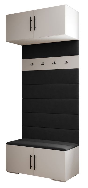 Garderoba wysoka do przedpokoju Abiks INOVA 3 biały+czarny+man18 1 szt.