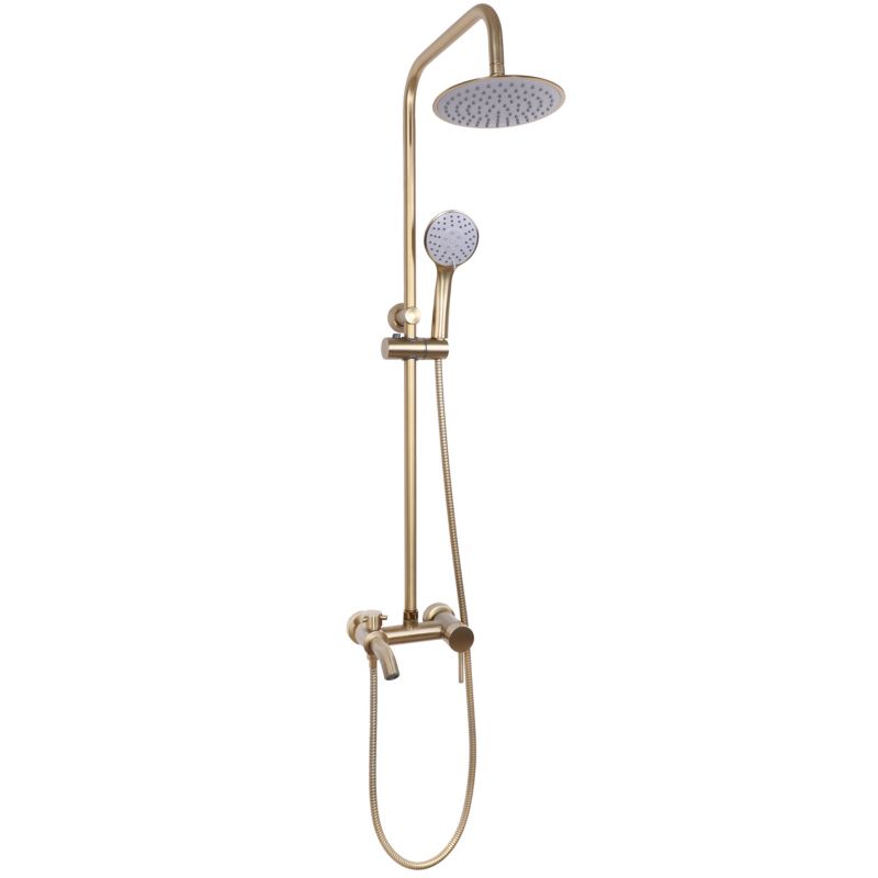 Zestaw prysznicowy MUTABI Yoka Home z deszczownicy natynkowy z wylewką panel prysznicowy złoto szczotkowane - 1 szt.