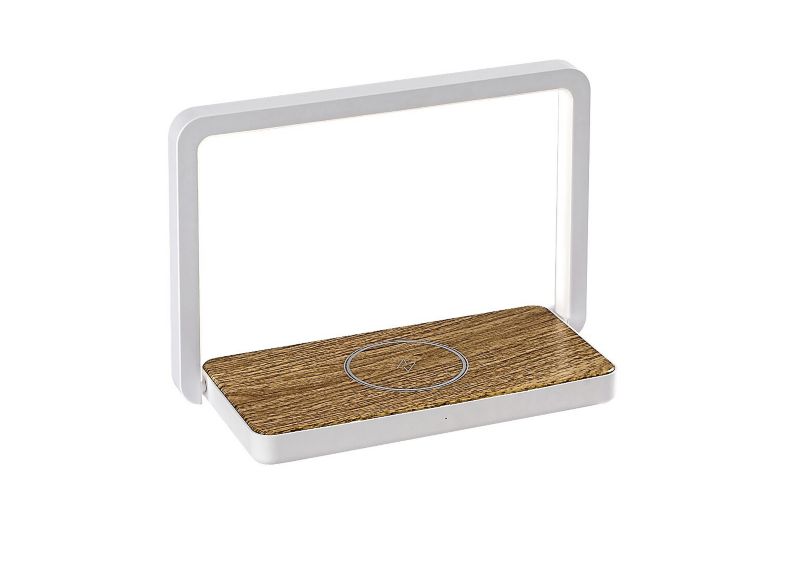 Lampa biurkowa Rabalux Buldus biały matowa-dąb LED 4W 3000K 160lm IP20 wym: 14.5 x 21 x 21 cm tworzywo sztuczne - 1 szt.