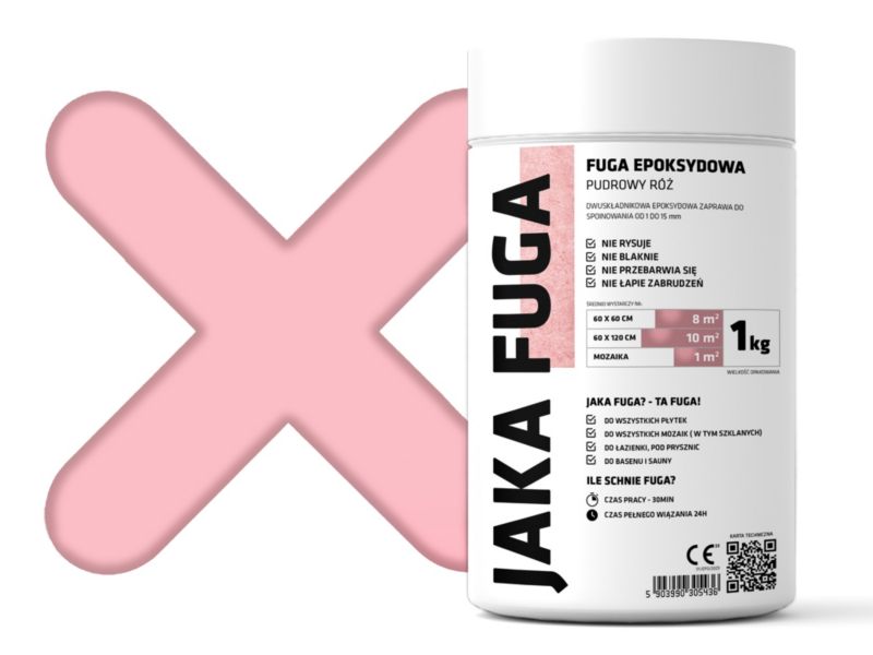 JAKA FUGA epoksydowa fuga Pudrowy Róż do płytek i mozaik 1kg 1 szt.