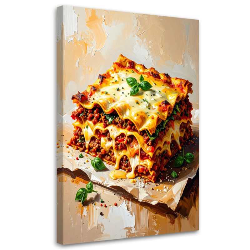 Obraz do kuchni baru jadalni Feeby Lasagne Jedzenie 80x120cm 1szt