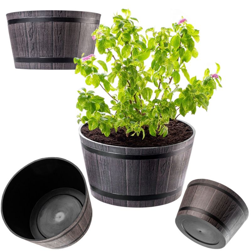 KADAX Doniczka Donica Na Kwiaty 40cm Osłonka Z Wkładem Kwietnik Plastikowa