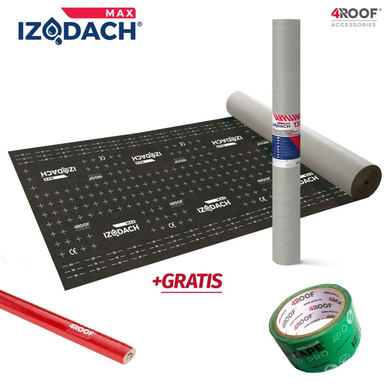Membrana dachowa 4ROOF IZODACH MAX 130 gr/m² 75m2 super jakość i cena 1 rolka