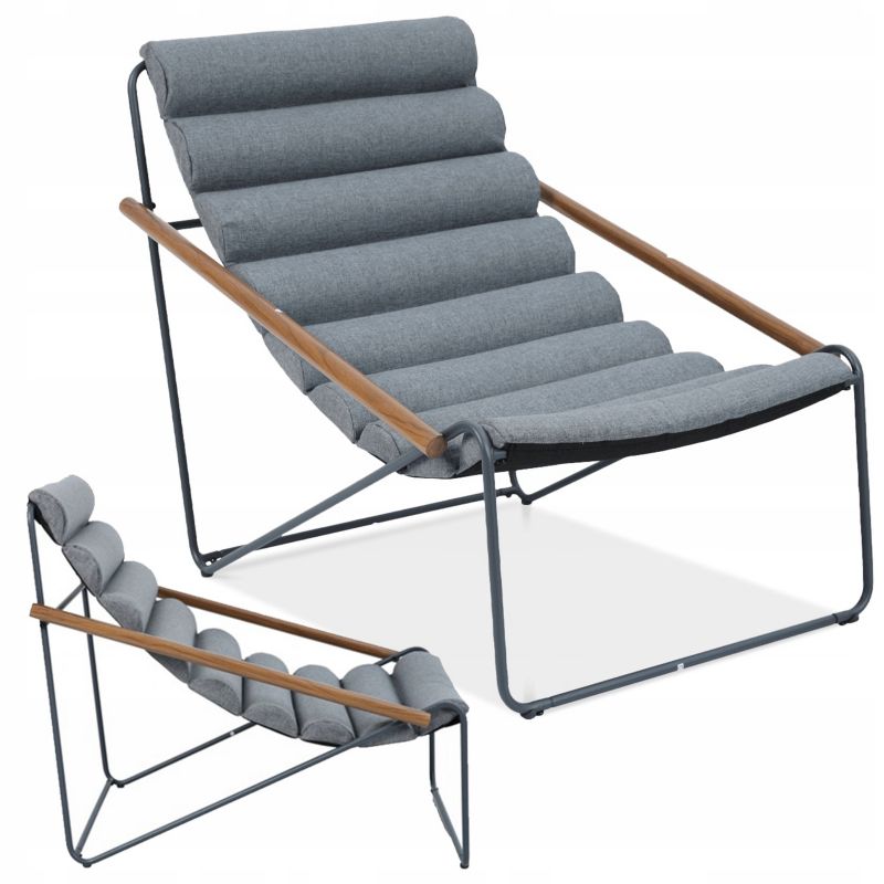 Fotel Ogrodowy Balkonowy Focus Garden Art na Taras wygodny szary 1szt