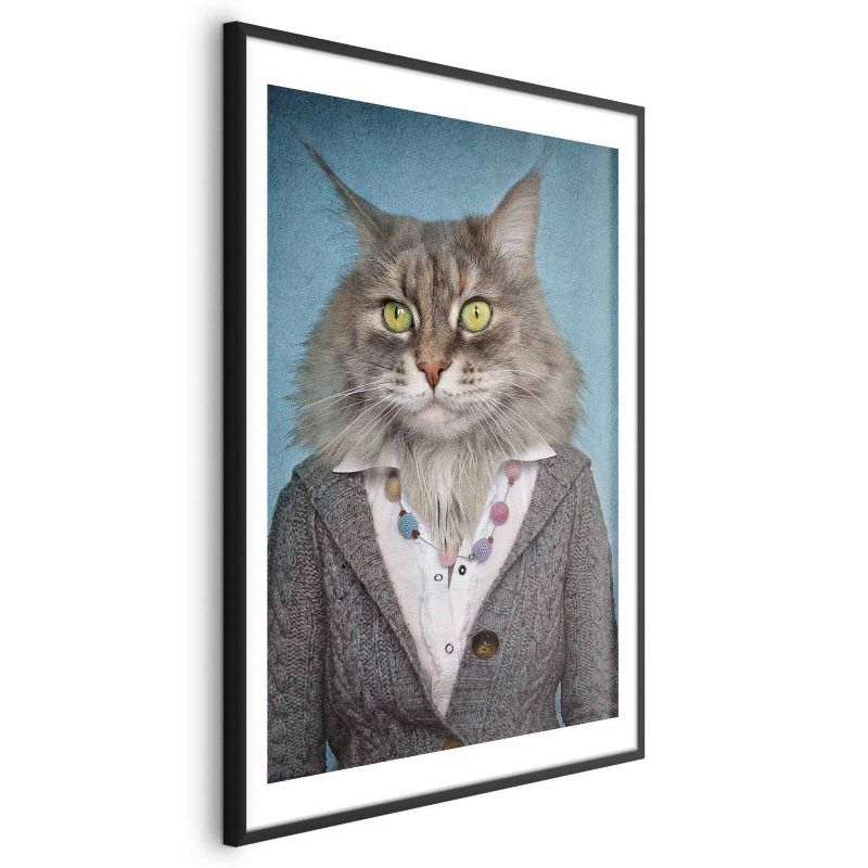 Plakat Artgeist Pani kot 21x30 cm z ramą czarną 1 szt