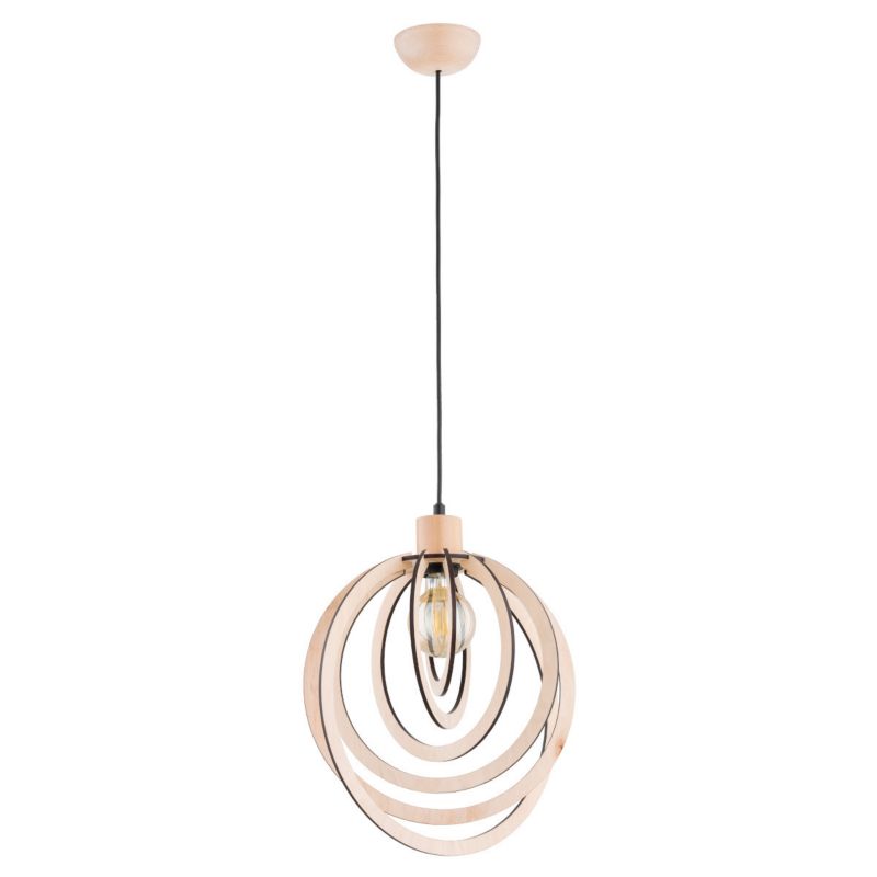 Lampa wisząca Alfa Solina jasne drewno-czarna wym: 90 x 25 x 35 cm 1xE27 x 15W 1 szt.