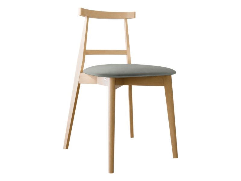 Krzesło MIRJAN 24 tapicerowane KT71 buk/aksamit platynowy szary 1 szt.