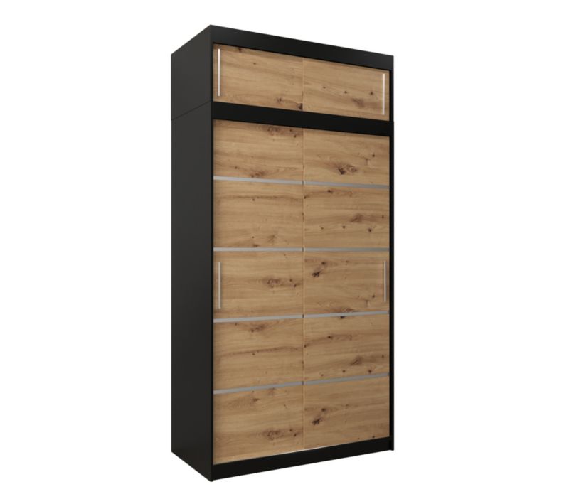 Szafa przesuwna Abiks Verona 1 120 czarny + artisan z nadstawką 1 szt.