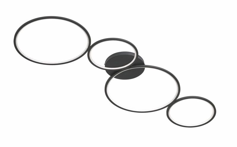 Lampa sufitowa wisząca Trio Rondo 4287 czarno-biała 97 cm szerokości wbudowany LED 37W 1 szt.