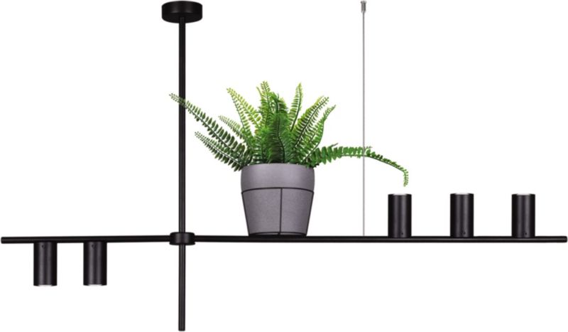 Lampa sufitowa wisząca Kaja Rocco czarna wym: 78 x 136 x 17 cm 5xGU10 x 35W 1 szt.