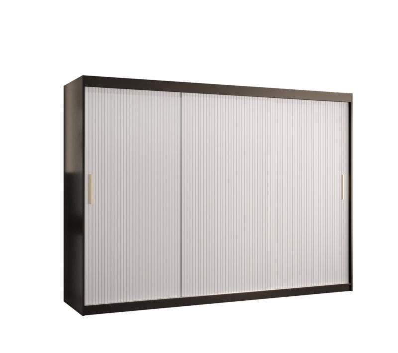 Szafa przesuwna Abiks RIFLO SLIM 1 250 czarny mat+ biały mat 1 szt.