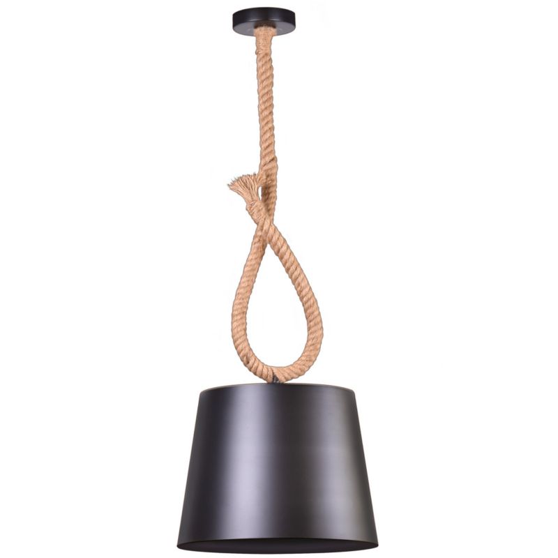 Lampa wisząca Polux Rope czarno-brązowa wym: 103 x 30 x 30 cm 1xE27 x 12W 1 szt.