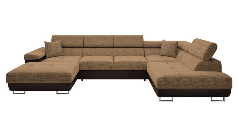 Narożnik z funkcją spania MIRJAN 24 Torezio Bis prawy orzechowa ekoskóra/cedrowy brąz 1 szt.