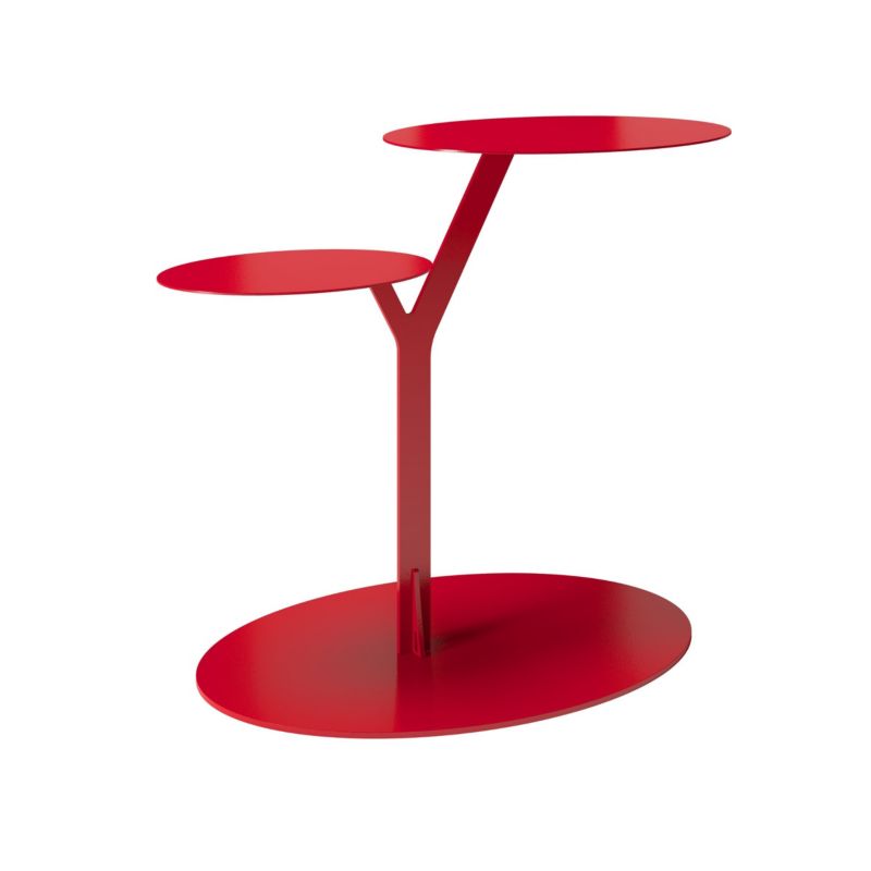 Stolik metalowy Kayani Iroko bordowy 1 szt.