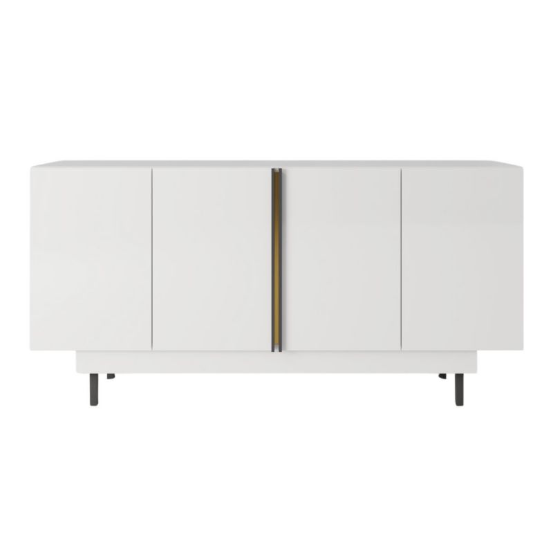 Biała komoda Dancan ARTEMISA ze złotymi dodatkami 1 szt.