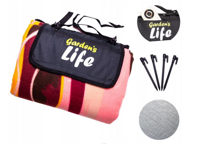 Koc piknikowy plażowy 200x200 najbogatsza wersja mata izolacja PREMIUM 1 szt